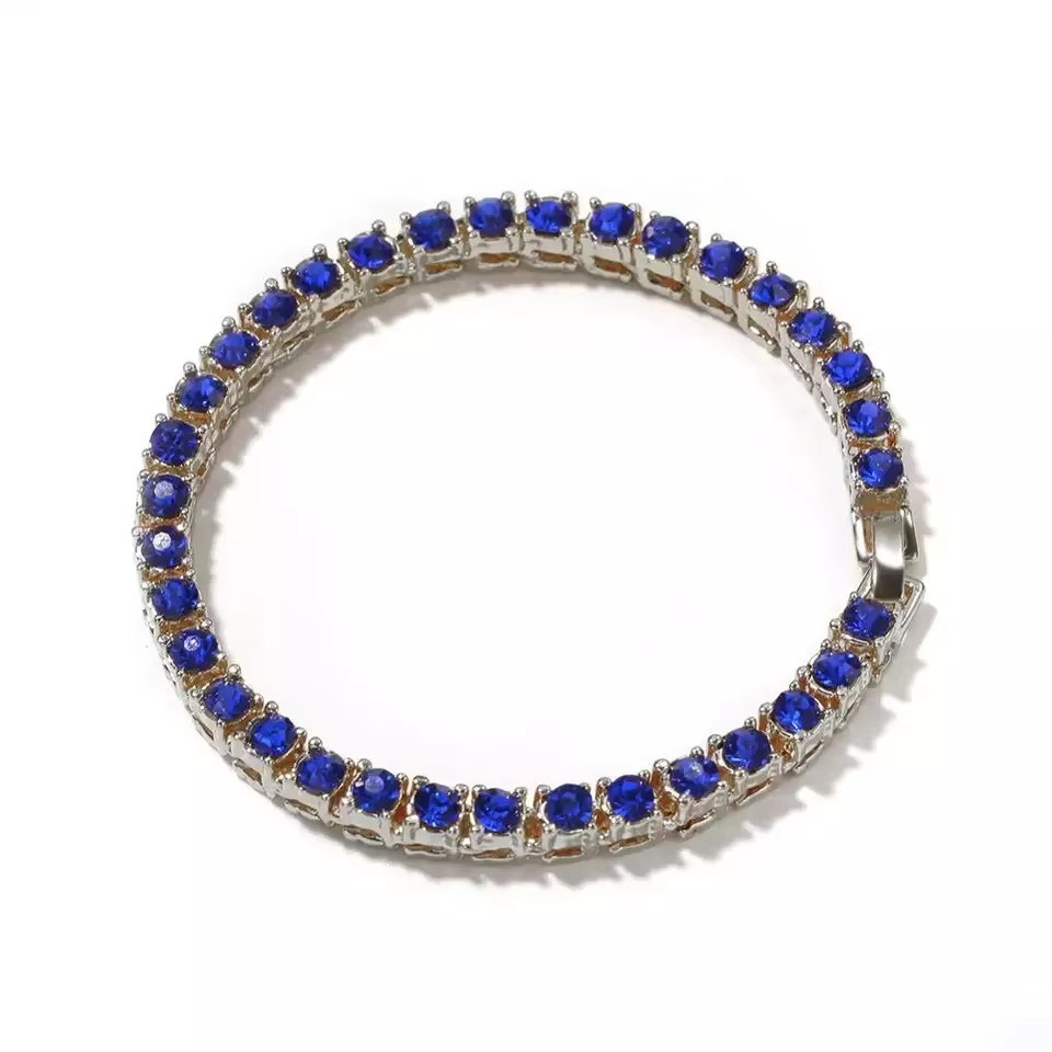 Club Icône Iced Out Silver Plated Tennis Bracelet – 3mm, 4mm, or 5mm Widths