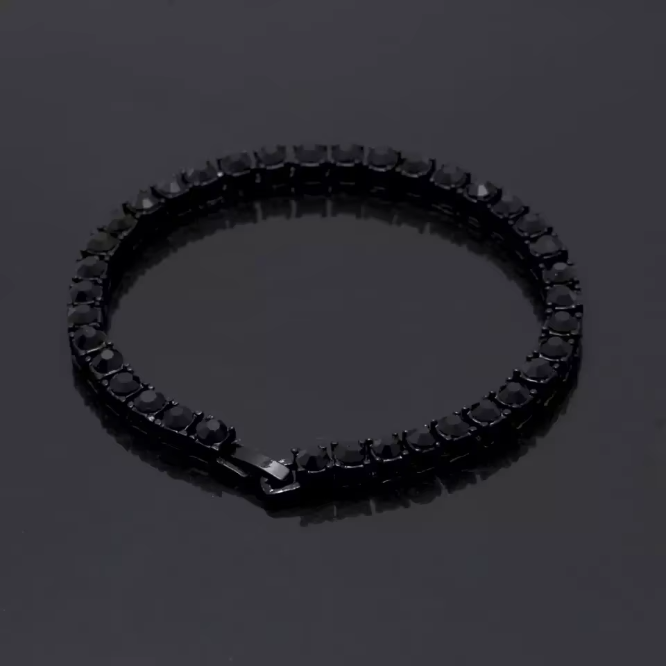 Club Icône Iced Out Silver Plated Tennis Bracelet – 3mm, 4mm, or 5mm Widths