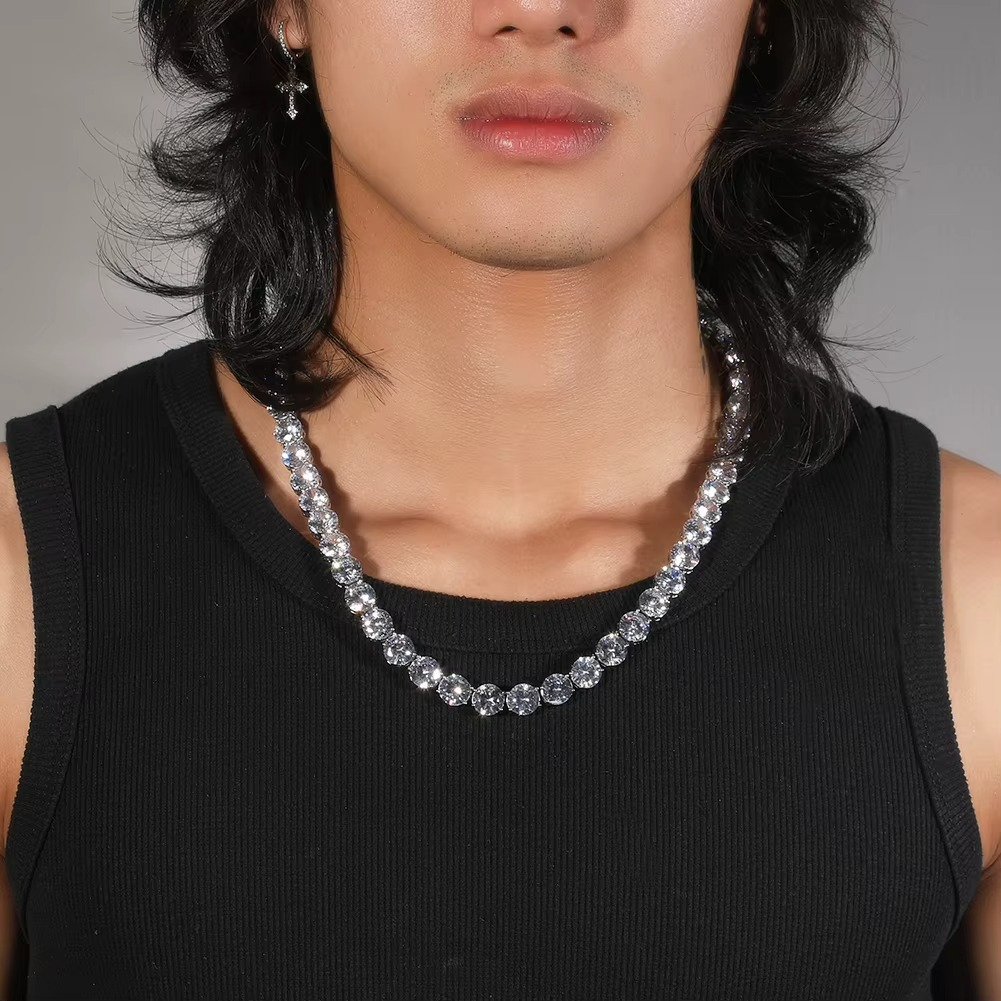 Club Icône 10mm Iced Out Silver CZ Tennis Chain Necklace