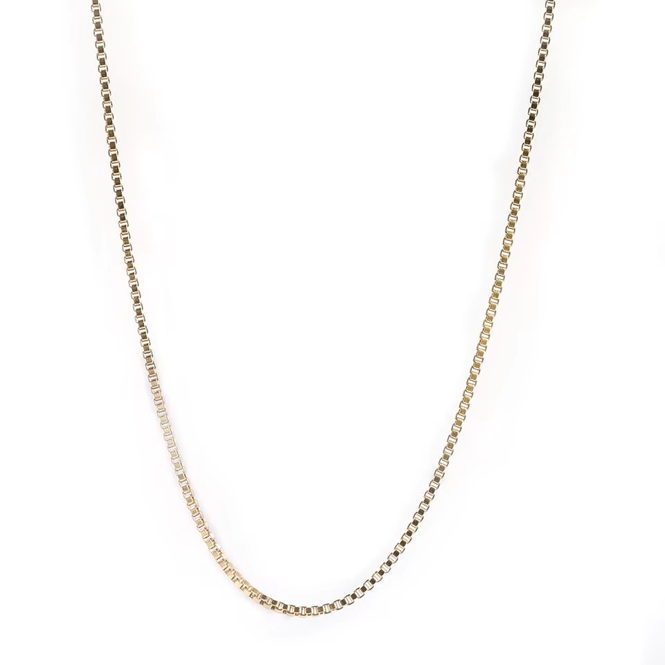 2mm Stainless Steel Box Chain Necklace – Waterproof Gold, Silver & Rose Gold Layering Essential