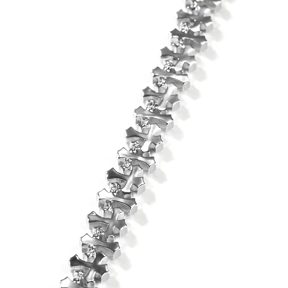 10.8mm Iced Out Cross-Link Cuban Chain – Full Pave Zircon Gold/Silver Men’s Necklace