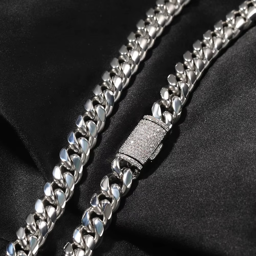 8mm/10mm/12mm Stainless Steel Cuban Link Chain – 18K Gold Plated Men’s Necklace