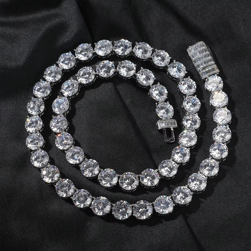 Club Icône 10mm Iced Out Silver CZ Tennis Chain Necklace